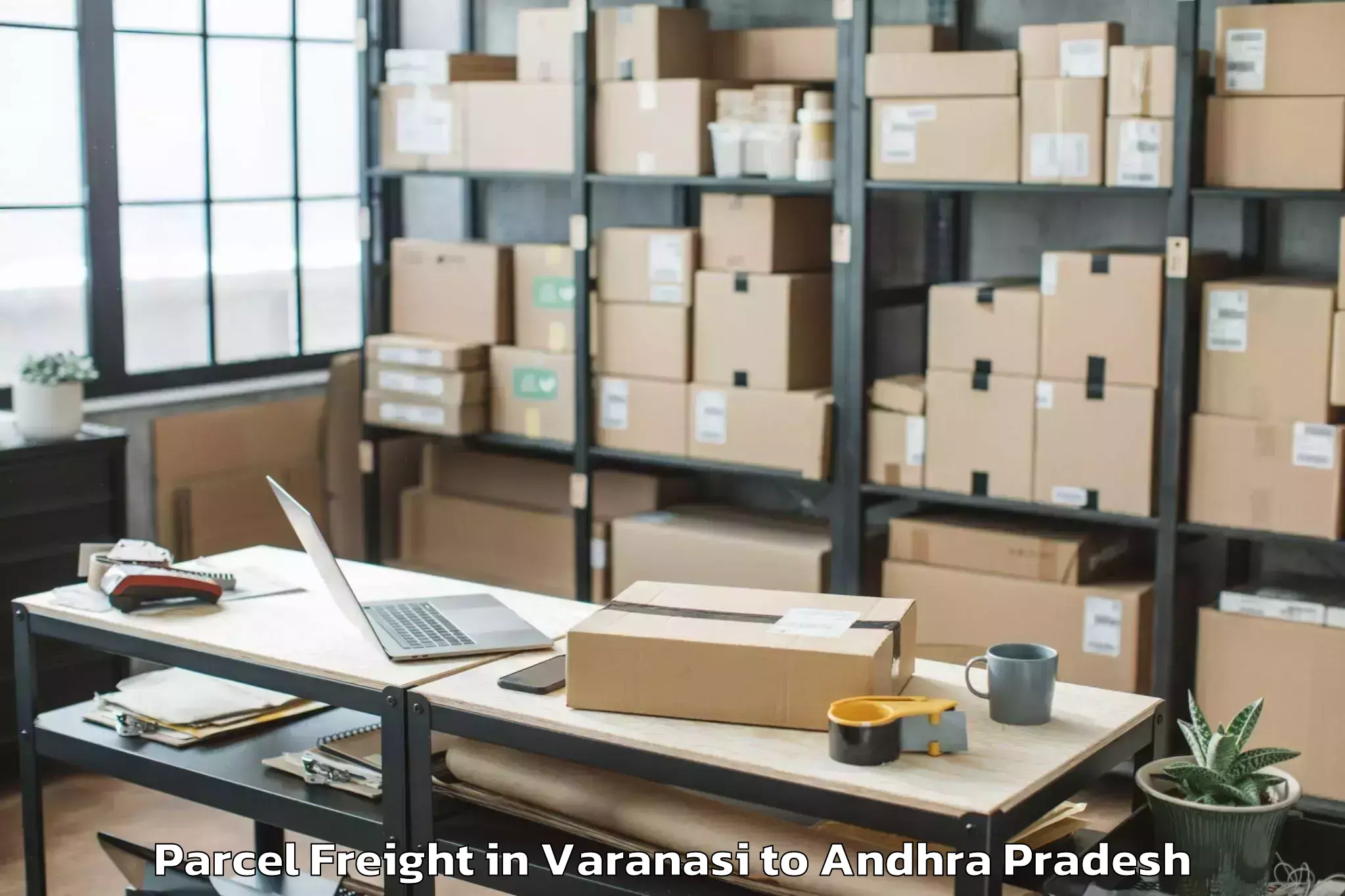 Book Varanasi to Laveru Parcel Freight